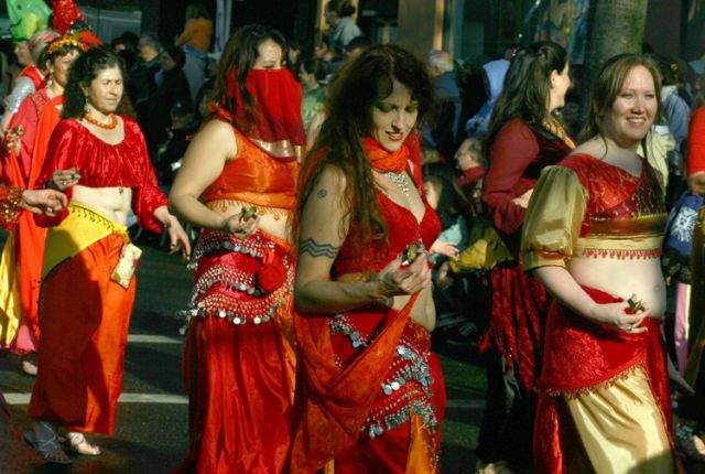 A beautiful troupe in red
